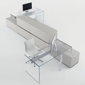 Grigio Italia tinted crystal on the Air Desk