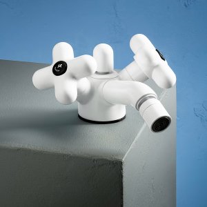 I Balocchi hand shower with its hose and wall supply