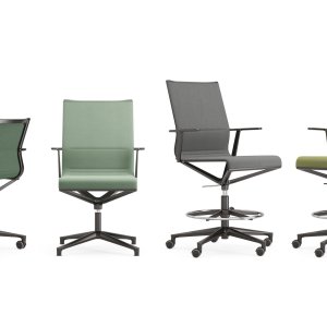 Polished aluminium finish of the ICF Office conference chair