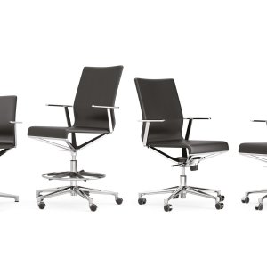 Slim aluminium frame of the ICF Office conference chair