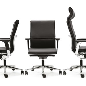 Una Chair with bronze powder-coated frame