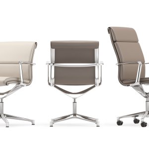 Una Executive chair with shaped cushions in fabric