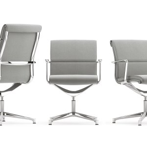 Closed aluminium armrests of the Una Chair