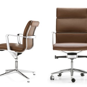 Four-star base with glides on the Una Chair meeting model