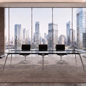 Round UniTable conference table by ICF in a single sector