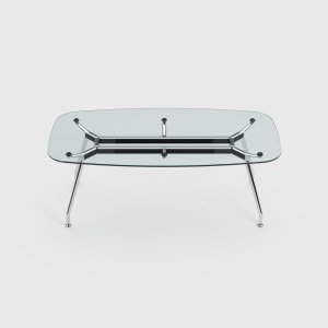 Extruded aluminium beam of the UniTable system by ICF with its black decorative line
