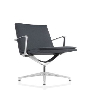 High-back Valea Chair in silk grey fabric