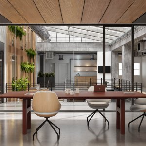 Hito meeting credenza with removable front panel for cable storage