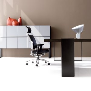 New Loop rear credenza unit with press-opening doors