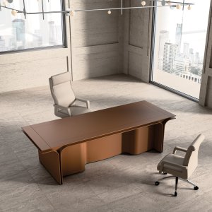 Contemporary office desk Jazz Duke by Mascheroni with storage in the curved shoulders