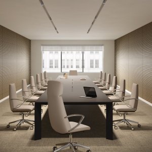Straight-line stitching on a Klivia executive office chair