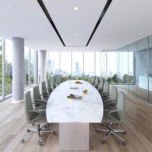 Klivia by Kastel set on the black-painted ANN aluminum base