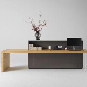 Designer office desk Kyo with return unit