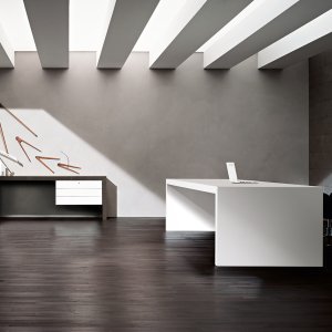 Kyo meeting table in tobacco oak with flip top