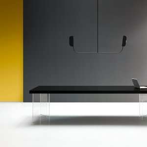 Hand-troweled cement finish on a Kyo table