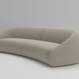 Recessed ash base in natural finish under the LaCividina Apper sofa