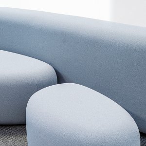Both Lisse ottomans side by side, the small one in front
