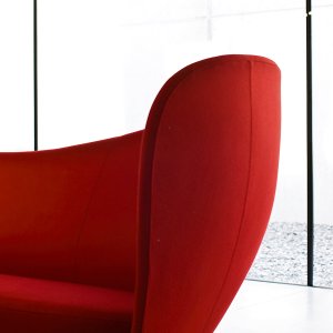 Rear of the Mon Coeur sofa showing one unbroken upholstered form