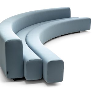 Osaka sofa and backless bench by LaCividina in one run across a lobby