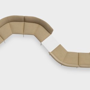 ADD bench with backrests on the outer edge