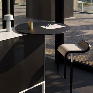 Row of LEM stools aligned along a bar