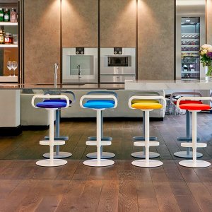 MAK stool in pearl finish by Lapalma, front view