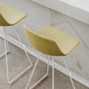 Bleached oak legs on the Miunn stool