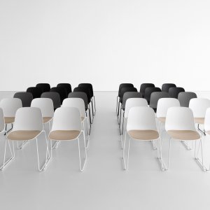 Fabric insert option on the Seela conference chair