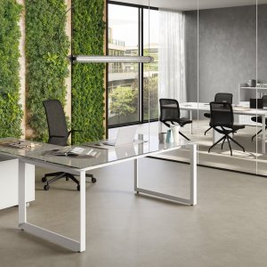 Service unit working as structural support for a 5th Element desk