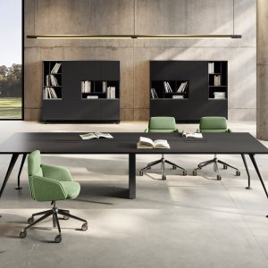 Énosi mobile pedestal with twin chromed castors and pull-out tablet tray