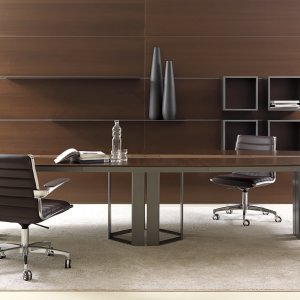Full height integrated handle detail on the tall Lloyd credenza