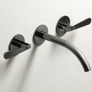 Thermostatic shower set Lutezia by Cea Design with hand shower, silk grey hose