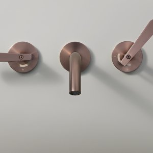 Lutezia by Cea Design rim-mounted thermostatic tub set in stainless steel