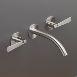 Lutezia by Cea Design wall-mounted dual handle faucet in polished Black Diamond