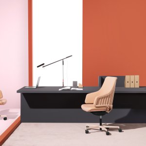 Fixed four-star base version of the Italia chair