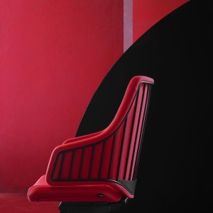 Italia executive chair in rust-coloured fabric
