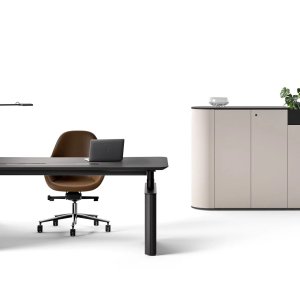 Otto Round desk by Martex with Master Round storage unit