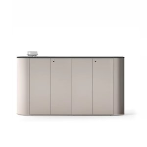 Otto desk by Martex in Fenix with matching black edge