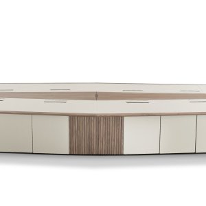 Power box opened in the table top