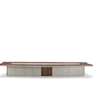 Solid wood edge along the table