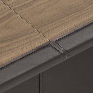 Grey stained veined black walnut veneer