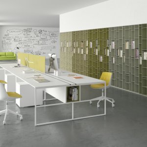 Office workstations 20.Venti by MDF Italia with 20 by 20 mm steel frame