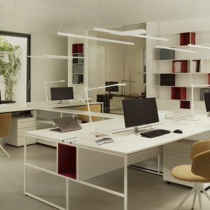 Sound-absorbing screen on a 20.Venti workstation