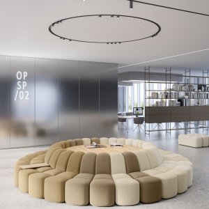Corporate lobby with Array seating by mdf italia