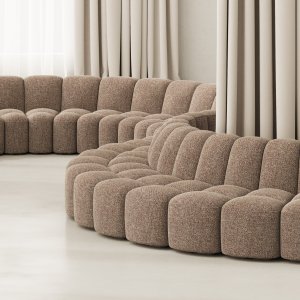 Array by mdf italia with Canaletto walnut coffee table