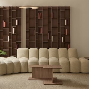 Curved armrest of the Array modular system