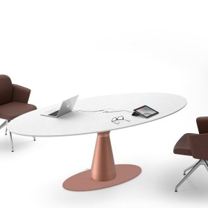 Metar 440 cm boardroom table with double base