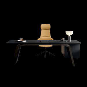 Corner office furnished with Metar desk and panelling