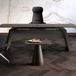 Metar executive desk by Bralco in Carbon oak