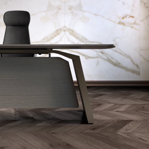 Metar sideboard with three Carbon oak modules